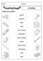 Aperçu - Feuilles d'exercices - Vocabulary: At School - Picture Cards and Worksheets - Page 2
