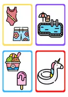 Vista previa - Tarjetas / Manipulativos - SUMMER FLASHCARDS - página 3