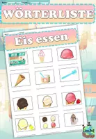 Vista previa - Hojas de trabajo - Lista de palabras "Eis essen" Alemán - Portada