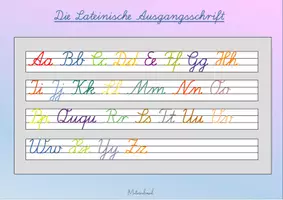 Vorschau - Merkblätter - Schriftpflege: Buchstabenkarte (Lateinische Ausgangsschrift) - Deckblatt