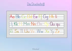 Vorschau - Merkblätter - Schriftpflege: Buchstabenkarte (Druckschrift) - Deckblatt