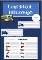 Vorschau - Arbeitsblätter - Laufdiktat Fahrzeuge - Klasse 1 - Deckblatt