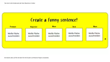 Vorschau - Mal- und Bastelvorlagen - Satzbau im Englischen - create a funny sentence - Seite 1