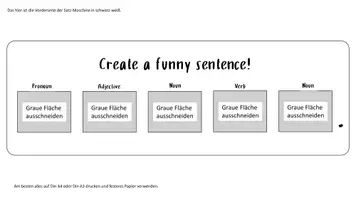 Vorschau - Mal- und Bastelvorlagen - Satzbau im Englischen - create a funny sentence - Seite 3