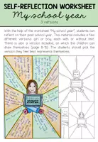 Vista previa - Hojas de trabajo - MY SCHOOL YEAR - Self Reflection Worksheets (3 versions) - página 1