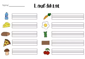 Vorschau - Arbeitsblätter - Materialpaket: Dosendiktat & Laufdiktat zum Thema Lebensmittel - Seite 1