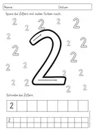 Vorschau - Arbeitsblätter - Zahlenheft zur Zahl 2 Ziffernkurs Ziffernschreibkurs - Seite 2