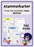 Vista previa - Tarjetas / Manipulativos - CLIP CARDS alemán - Klammerkarten Sommer DAZ - Portada