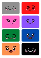 Aperçu - Cartes d'exercices - Cartes couleurs en arabe emojis - Page de couverture