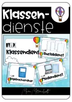 Vorschau - Poster - Heißluftballon-Klassenzimmer: Klassendienste - Deckblatt