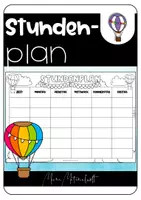 Vorschau - Anderer Materialtyp - Heißluftballon-Klassenzimmer: Stundenplan - Deckblatt