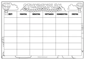 Vorschau - Anderer Materialtyp - Heißluftballon-Klassenzimmer: Stundenplan - Seite 2