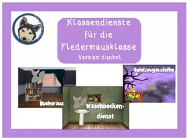 Vorschau - Anderer Materialtyp - Klassendienste Fledermaus dunkel #Fledermausklasse #Klassentier - Deckblatt