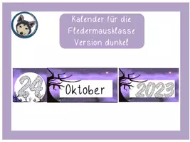 Vorschau - Anderer Materialtyp - Tafelkalender Fledermaus dunkel #Fledermausklasse #Klassentier - Deckblatt