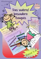 Vorschau - Mal- und Bastelvorlagen - Das besondere / wahre Zeugnis Motivation - Deckblatt
