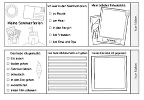Vorschau - Arbeitsblätter - Sommerferien Leporello | Freebie Deutsch Klasse 2-4 - Seite 3