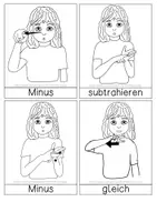 Vorschau - Fördermaterial/Inklusion - Subtraktion - Gebärdenbegriffe und Cliparts - Seite 3