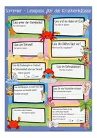 Vorschau - Arbeitsblätter - Sommerferien - Lesepass Krabbenklasse - Seite 1