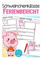 Vorschau - Arbeitsblätter - Ferienbericht - Schweinchenklasse - Deckblatt