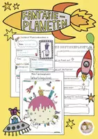 Vorschau - Arbeitsblätter - Fantasieplaneten im Kunstunterricht, Fantasieplanet, Kreative Kunstidee, Fertige Kunststunde - Deckblatt
