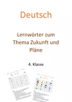 Vorschau - Arbeitsblätter - Lernwörter - Zukunft und Pläne - Deckblatt