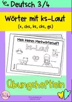 Vorschau - Arbeitsblätter - Übungsheft Lernwörter ks-Laut (x, chs, cks, ks, gs) - Deckblatt