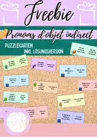 Vorschau - Spiele - Freebie/ Lernpuzzle: Pronoms d'objet indirect (=indirekte Objektpronomen) - Deckblatt
