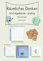 Vorschau - Arbeitsblätter - Räumliches Denken - analoge Würfelgebäude - Vorlage - Deckblatt