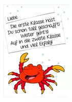 Vorschau - Mal- und Bastelvorlagen - Abschlussgrüße Krabben / Krabbenklasse Glückwünsche / Grußkärtchen - Seite 3