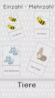 Vorschau - Fördermaterial/Inklusion - Einzahl-Mehrzahl Tiere - Deckblatt