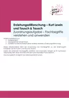 Vorschau - Arbeitsblätter - Erziehungsstilforschung Zuordnungsaufgabe - Deckblatt