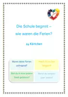 Vorschau - Aufgabenkarten - Die Schule beginnt - wie waren die Ferien? 24 Kärtchen zum Plaudern - Deckblatt