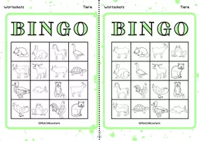 Vorschau - Spiele - Wortschatz Tiere Bingo Spiel Deutsch DAZ - Seite 1