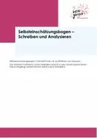 Vorschau - Arbeitsblätter - Selbsteinschätzungsbogen Schreiben und Analysieren - Deckblatt