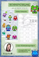 Vorschau - Arbeitsblätter - Rechenspaziergang kleines Einmaleins 1x1 Klasse 2 Klasse 3 Monster - Deckblatt