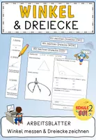 Vorschau - Arbeitsblätter - WINKEL und DREIECKE - Winkel messen, Dreiecke zeichnen - Arbeitsblätter Geometrie Mathe - Deckblatt