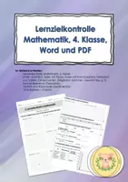 Vorschau - Klassenarbeiten - Lernzielkontrolle Mathe, 4. Klasse, Gewicht, schriftlich Teilen - Deckblatt