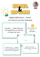 Aperçu - Apprentissages en autonomie - DaF / Allemand: Cartes déclinaison de l'adjectif - Page de couverture