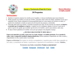 Vista previa - Hojas de trabajo - Tarjetario de Estrellas: Final de Curso - página 1