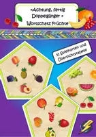 Vorschau - Stationenlernen - Achtung, fertig, Doppelgänger Wortschatz Früchte - Deckblatt