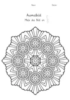 Vorschau - Arbeitsblätter - Ausmalbild: Mandala 9, Stillarbeit - Seite 1