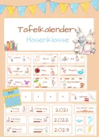 Vorschau - Mal- und Bastelvorlagen - Kalender- Tafelkalender + Wetteranzeige für die Hasenklasse - Deckblatt