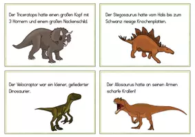 Vista previa - Hojas de trabajo - Lese - Tarjetas de lectura Dinosaurios - página 3