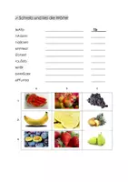 Vorschau - Arbeitsblätter - DaZ A1 Wortschatz/ Lernkarten/ Schreiben: Obst/ Gemüse - Deckblatt