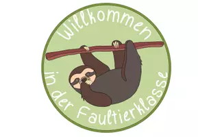 Vorschau - Präsentationen/Tafelbilder - Türschilder Faultier #Faultierklasse #Klassentier - Seite 1
