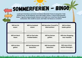 Vorschau - Arbeitsblätter - Bingo - Sommerferien Edition - Seite 2