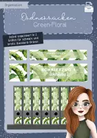 Vorschau - Mal- und Bastelvorlagen - Ordnerrücken Green-Floral / Arbeitszimmer - Deckblatt