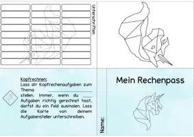 Vorschau - Fördermaterial/Inklusion - Ausmalpass Einhorn (Lesepass und Rechenpass) - Seite 1