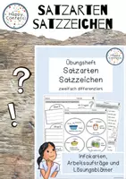 Vorschau - Arbeitsblätter - Satzarten Satzzeichen Übungsheft - Deckblatt