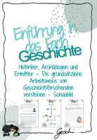 Vorschau - Arbeitsblätter - UR1 Einführung in das Fach Geschichte - 5. Stunde: Historiker - Ermittler auf den Spuren der Geschichte (Vorüberlegungen und Schaubild) - Deckblatt
